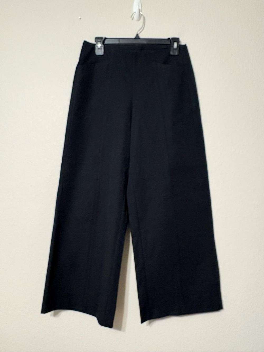 Old Navy Black Ultra Wide-Leg Cotton Blend Trousers Front Seam. Pockets. MP